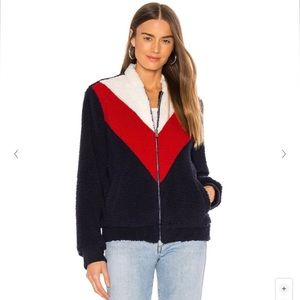 UGG 🇺🇸 Annalise Teddy Jacket Red, White & Blue Chevron Soft Lined